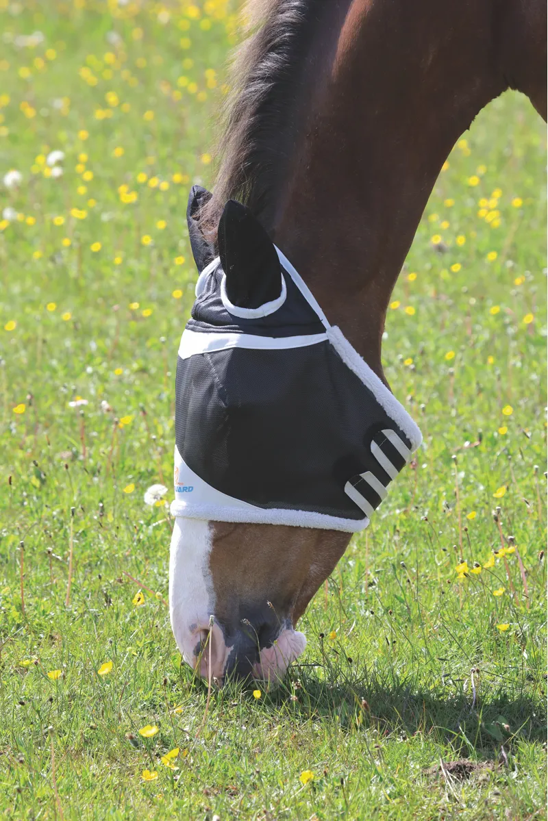 Shires FlyGuard Pro Field Durable Fly Mask with Ears - Black-1